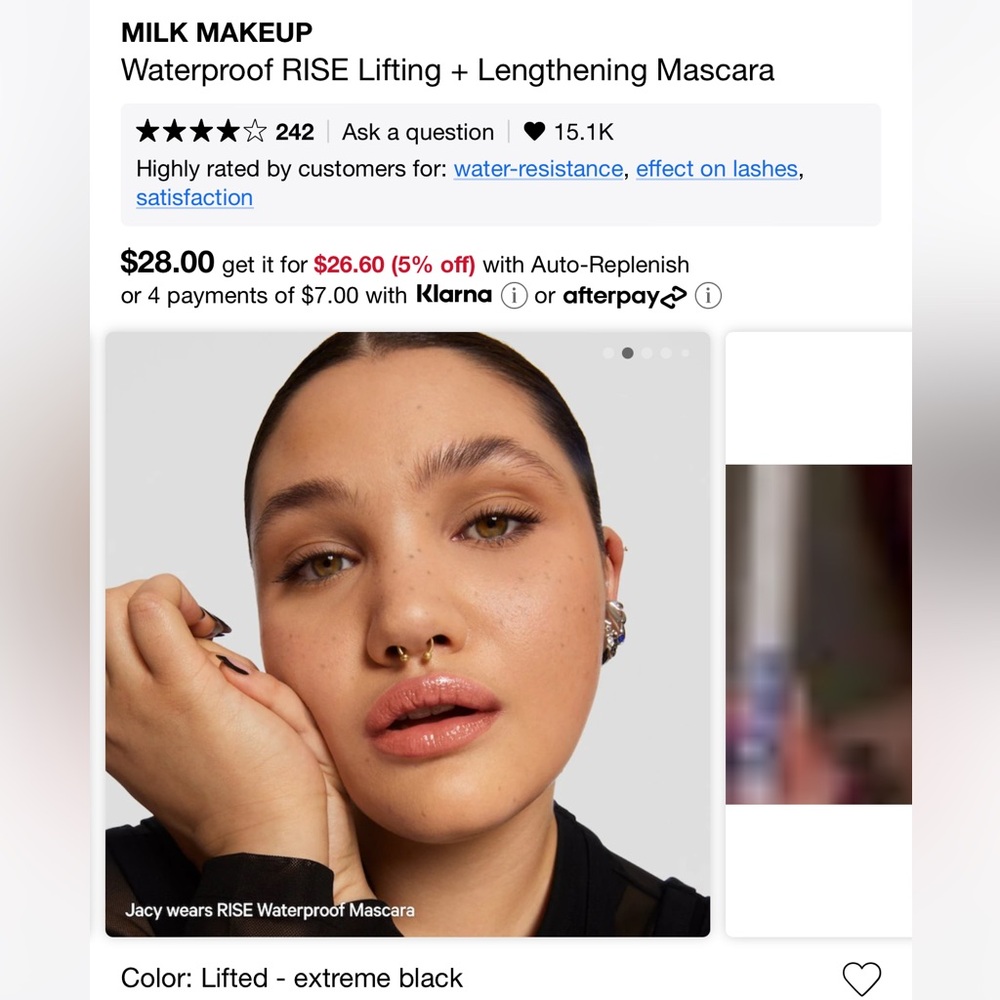 New,MilkMAKEUP RISE MASCARA WATERPROOF LIFTED KVD Beauty Eye Liner CHROMBLACK.55 - Picture 7 of 7